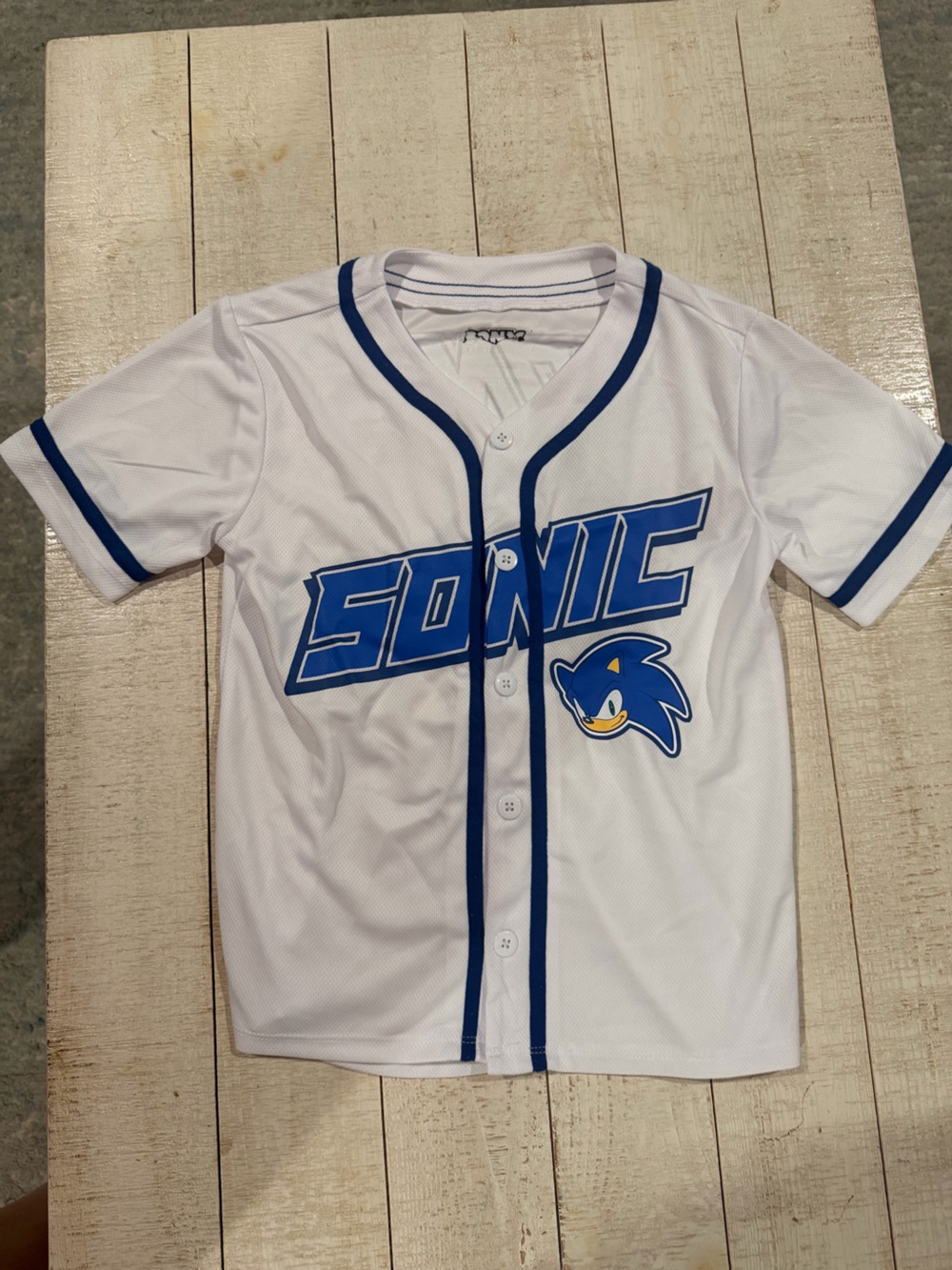 Sonic the Hedgehog Boys Baseball Jersey – Size 8